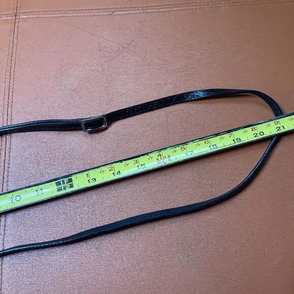 Brighton Black Leather Crossbody Bag Tri Fold Wallet on a String Removable Strap - Picture 13 of 14